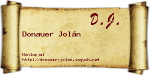 Donauer Jolán névjegykártya