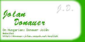 jolan donauer business card